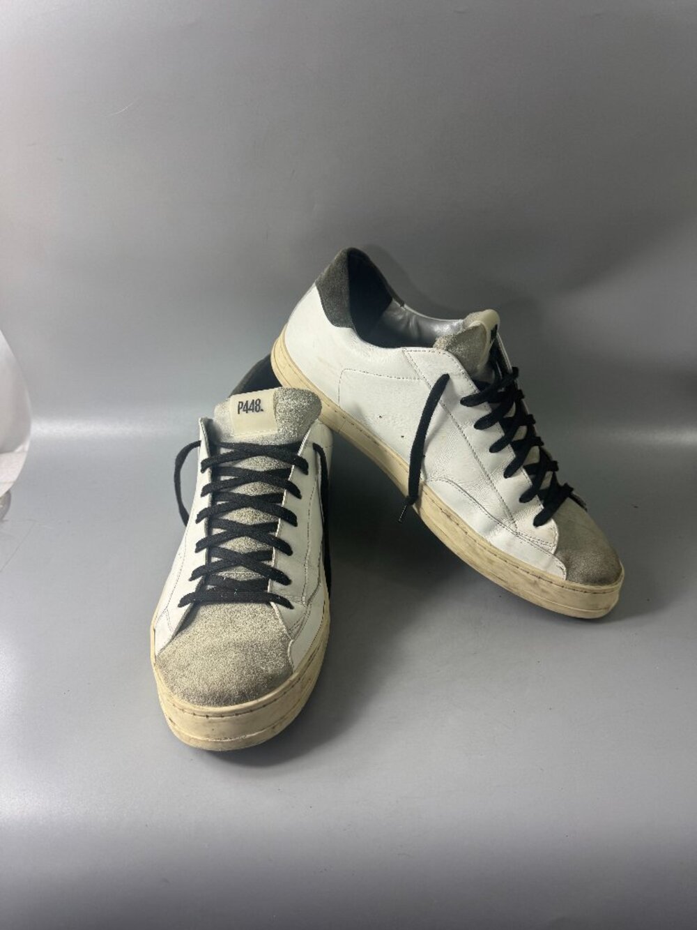 P448 John Dragoes Lace-up White Sneakers, Men's Size 45